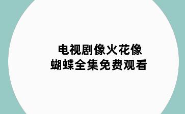 电视剧像火花像蝴蝶全集免费观看