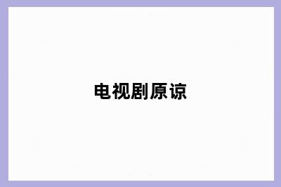 电视剧原谅