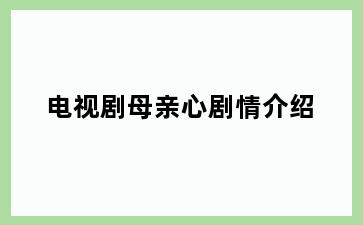电视剧母亲心剧情介绍