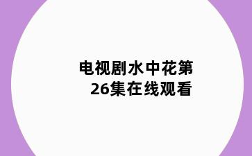 电视剧水中花第26集在线观看