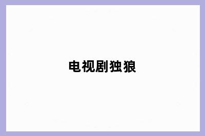 电视剧独狼