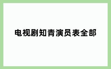 电视剧知青演员表全部