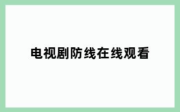电视剧防线在线观看