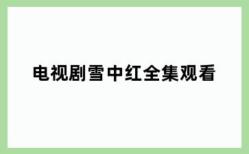 电视剧雪中红全集观看