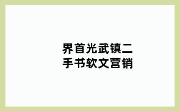 界首光武镇二手书软文营销