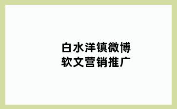 白水洋镇微博软文营销推广