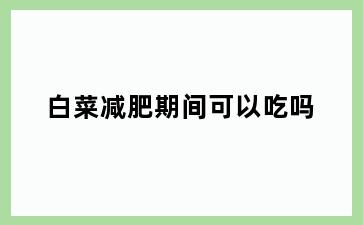 白菜减肥期间可以吃吗