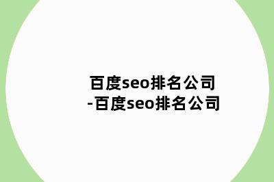 百度seo排名公司-百度seo排名公司