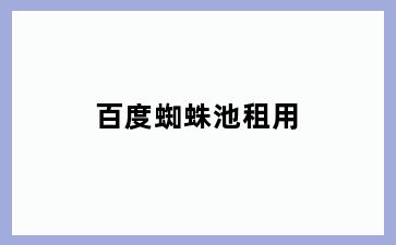 百度蜘蛛池租用