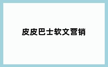 皮皮巴士软文营销