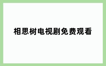 相思树电视剧免费观看