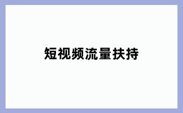 短视频流量扶持