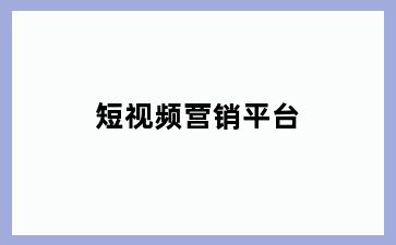 短视频营销平台