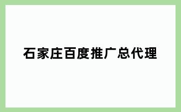 石家庄百度推广总代理
