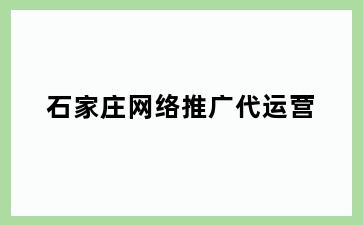 石家庄网络推广代运营