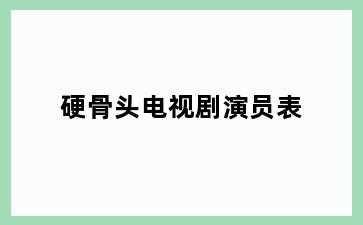 硬骨头电视剧演员表
