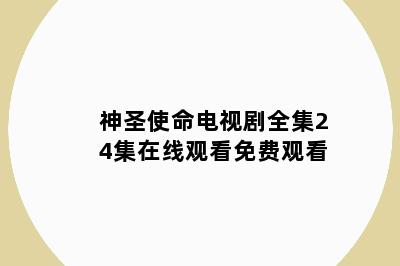 神圣使命电视剧全集24集在线观看免费观看