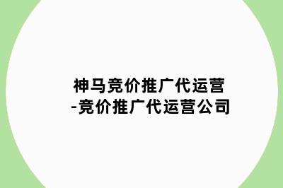 神马竞价推广代运营-竞价推广代运营公司
