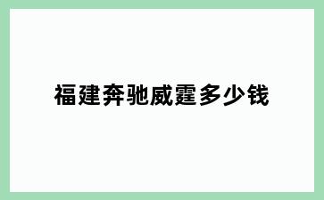 福建奔驰威霆多少钱