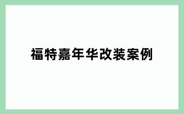 福特嘉年华改装案例