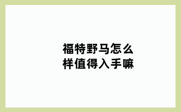 福特野马怎么样值得入手嘛