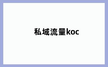 私域流量koc