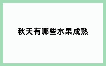 秋天有哪些水果成熟
