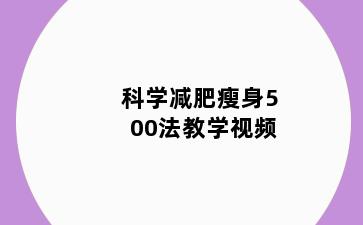 科学减肥瘦身500法教学视频