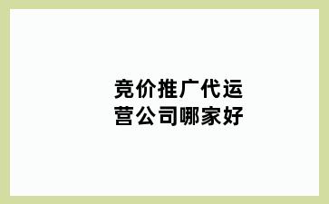 竞价推广代运营公司哪家好