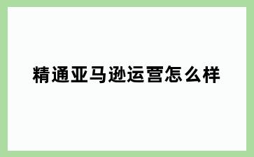 精通亚马逊运营怎么样