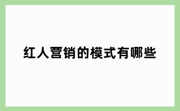 红人营销的模式有哪些