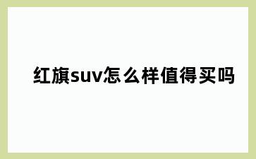 红旗suv怎么样值得买吗