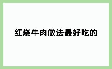 红烧牛肉做法最好吃的