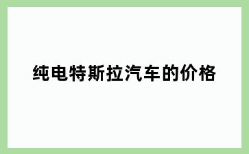 纯电特斯拉汽车的价格
