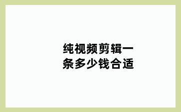 纯视频剪辑一条多少钱合适