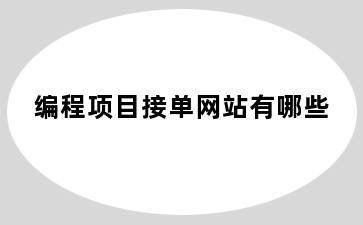编程项目接单网站有哪些