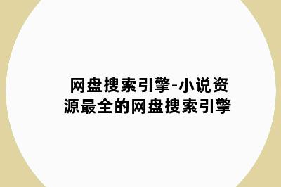 网盘搜索引擎-小说资源最全的网盘搜索引擎