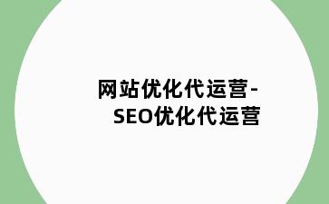 网站优化代运营-SEO优化代运营