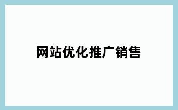 网站优化推广销售
