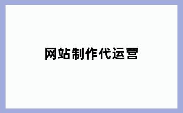 网站制作代运营