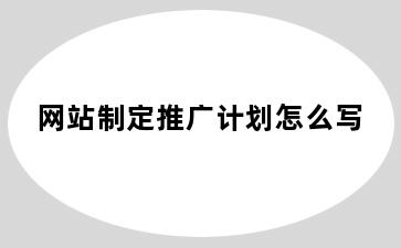 网站制定推广计划怎么写