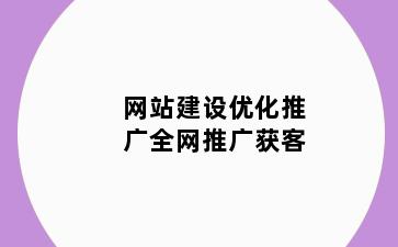 网站建设优化推广全网推广获客