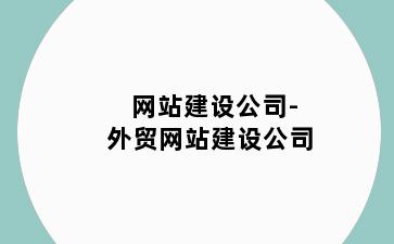 网站建设公司-外贸网站建设公司