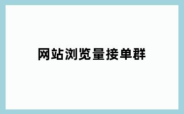 网站浏览量接单群