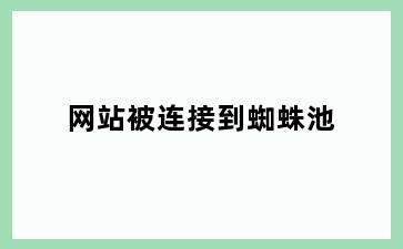 网站被连接到蜘蛛池