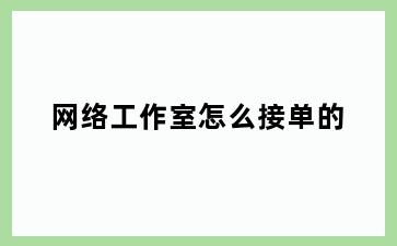 网络工作室怎么接单的