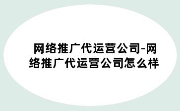 网络推广代运营公司-网络推广代运营公司怎么样