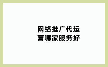 网络推广代运营哪家服务好