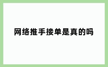 网络推手接单是真的吗