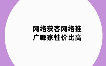 网络获客网络推广哪家性价比高